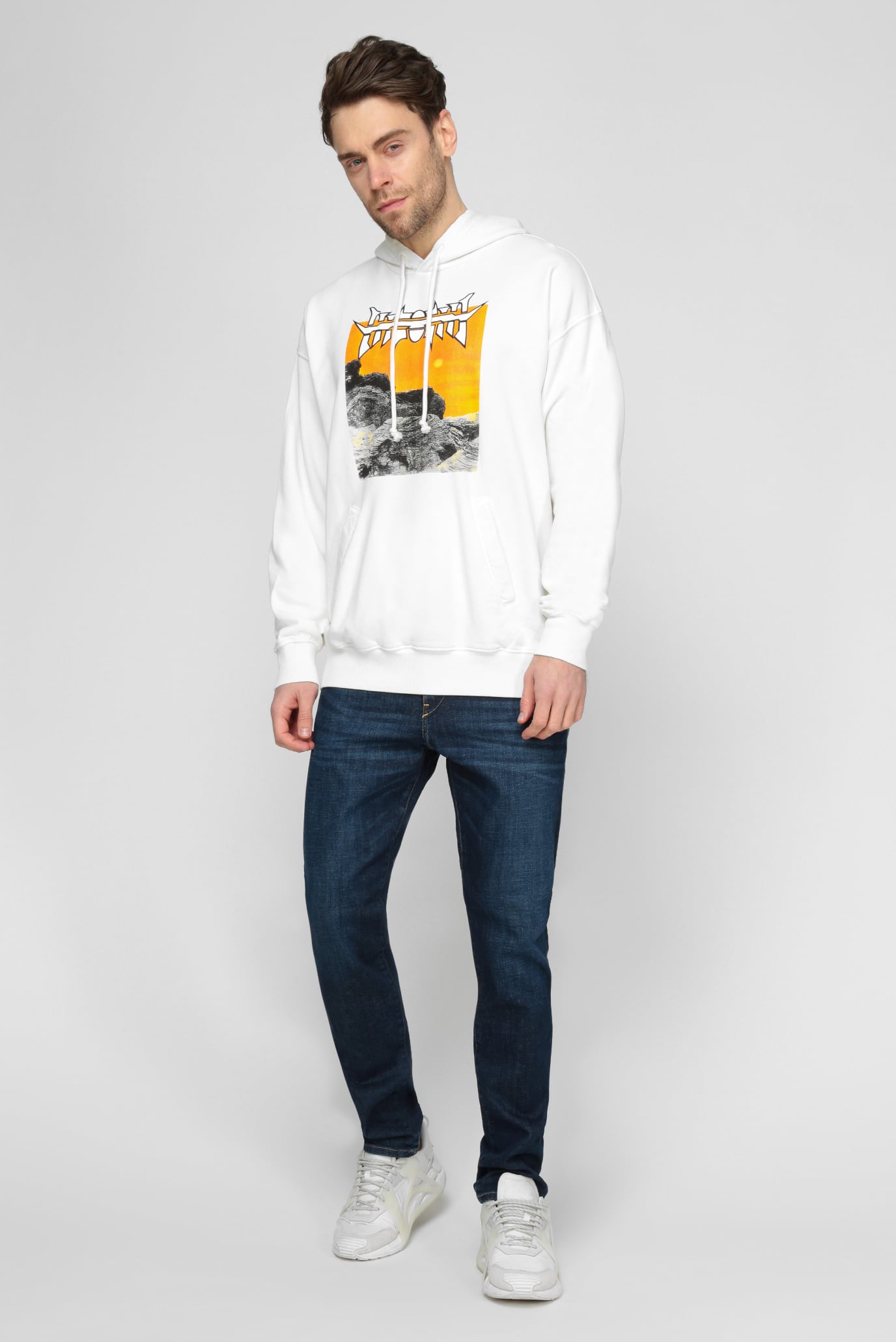 Мужское белое худи S-UMMERWELT-C2 2