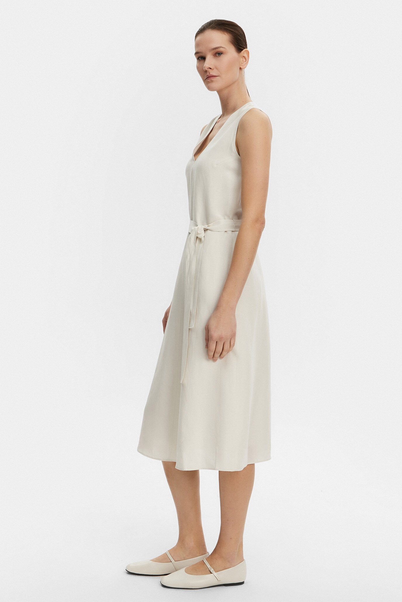 Женское серое платье NS V NECK 3