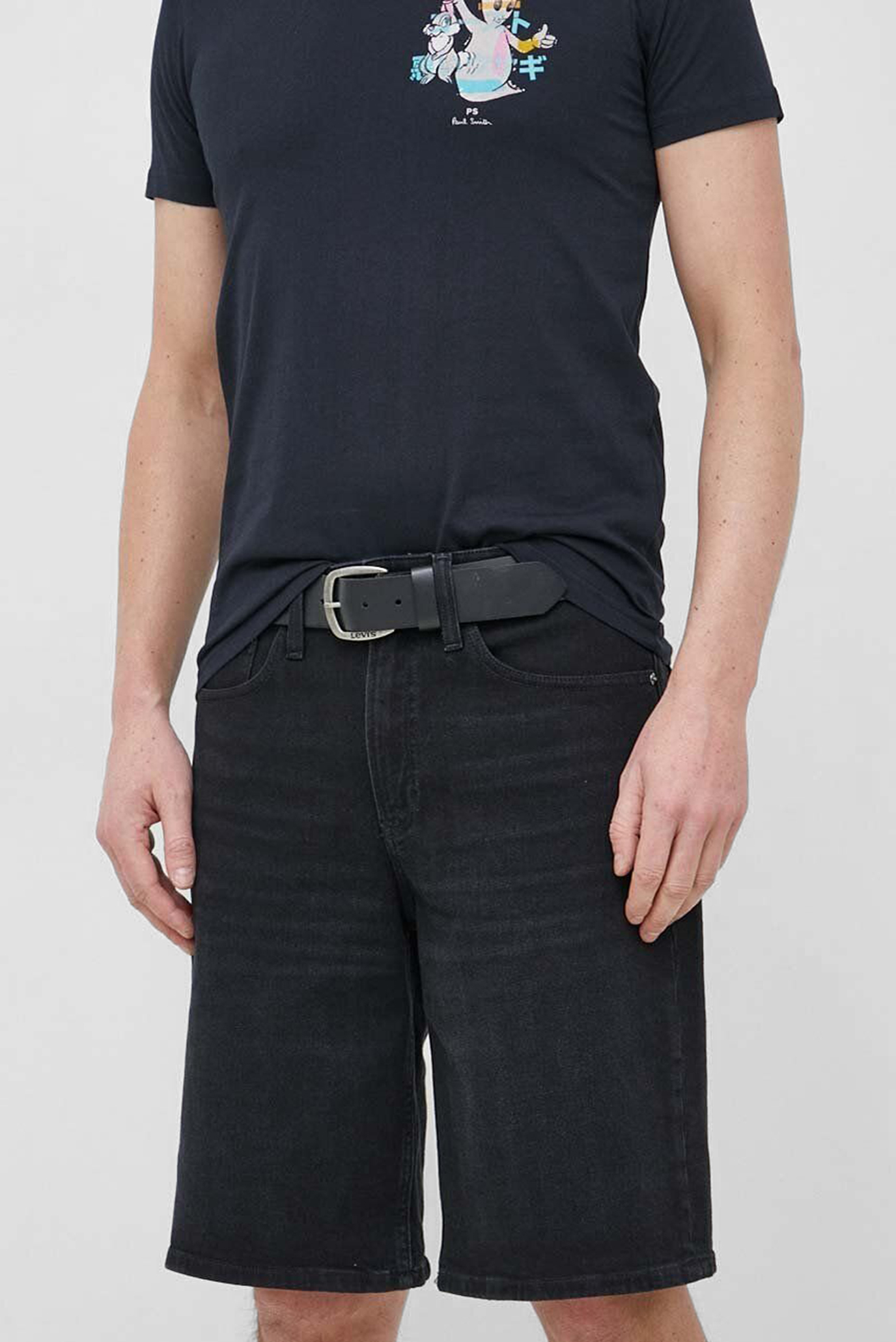 Мужские черные джинсовые шорты 1