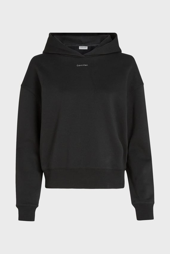Женское черное худи NANO LOGO RELAXED