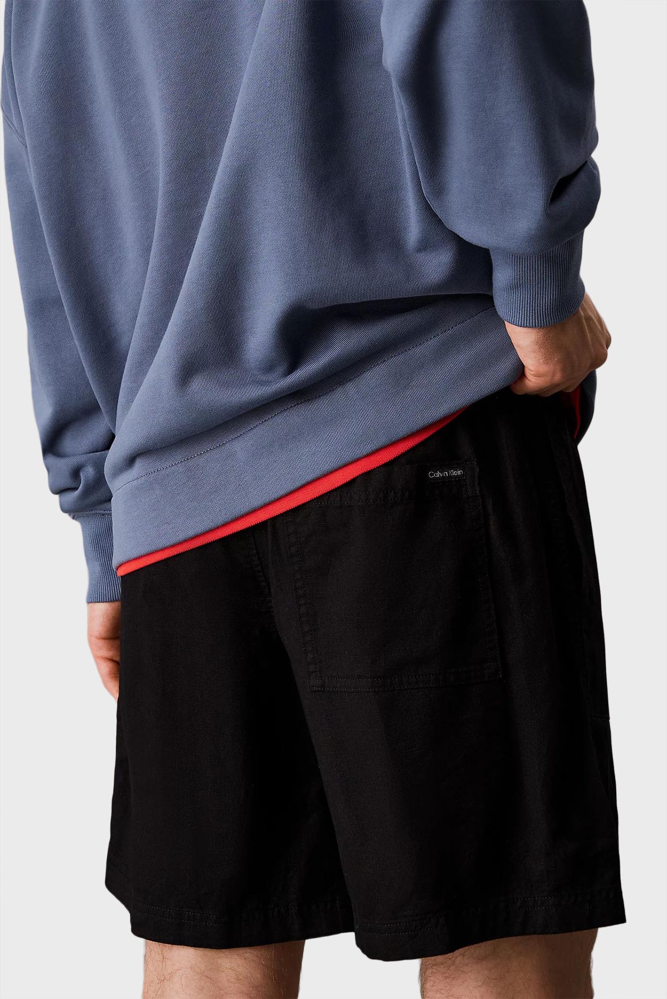 Мужские черные шорты LINEN SHORTCalvin Klein Jeans Мужские черные шорты LINEN SHORT 4