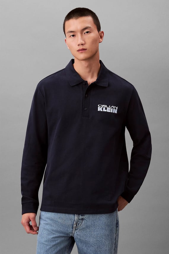 Поло с длинным рукавом LS SUEDED HEAVY JERSEY POLO Calvin Klein Jeans Поло с длинным рукавом LS SUEDED HEAVY JERSEY POLO Calvin Klein Jeans