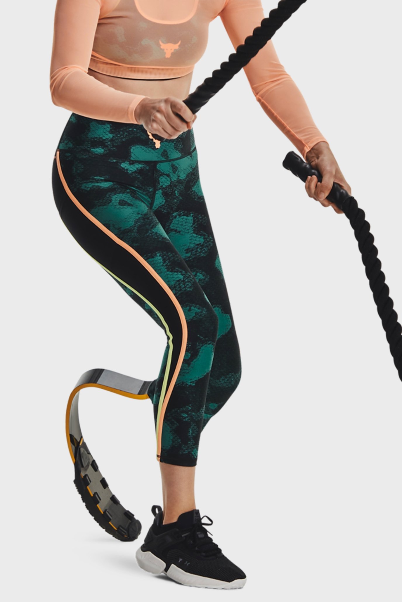 Женские зеленые тайтсы с узором Pjt Rck HG Pt Ankl Lg Fam 4