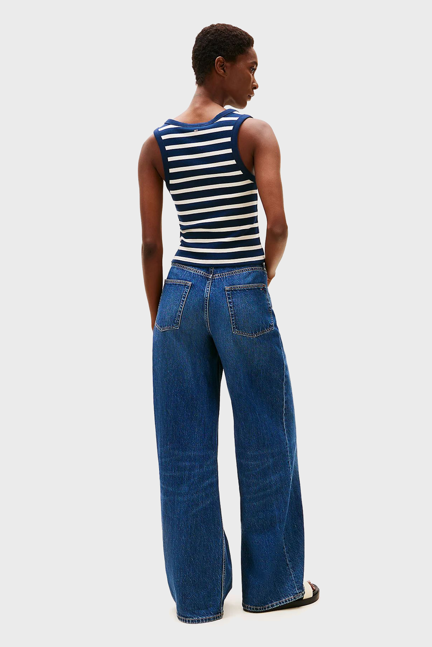 Женский темно-синий топ в полоску SLIM HENLEYTommy Hilfiger Женский темно-синий топ в полоску SLIM HENLEY 3