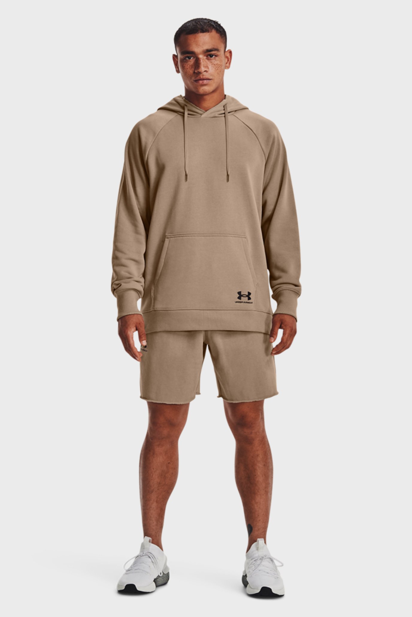 Мужское бежевое худи UA Heavyweight Terry Hoodie 8