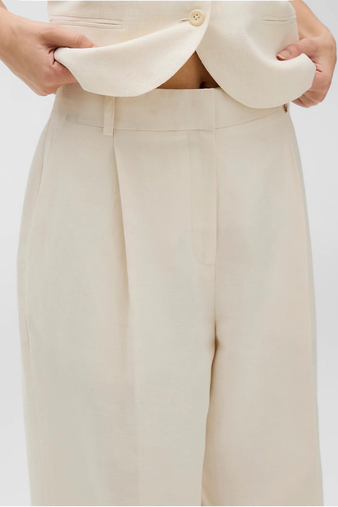 Брюки STRUCTURED LINEN PLEATED PANT 1