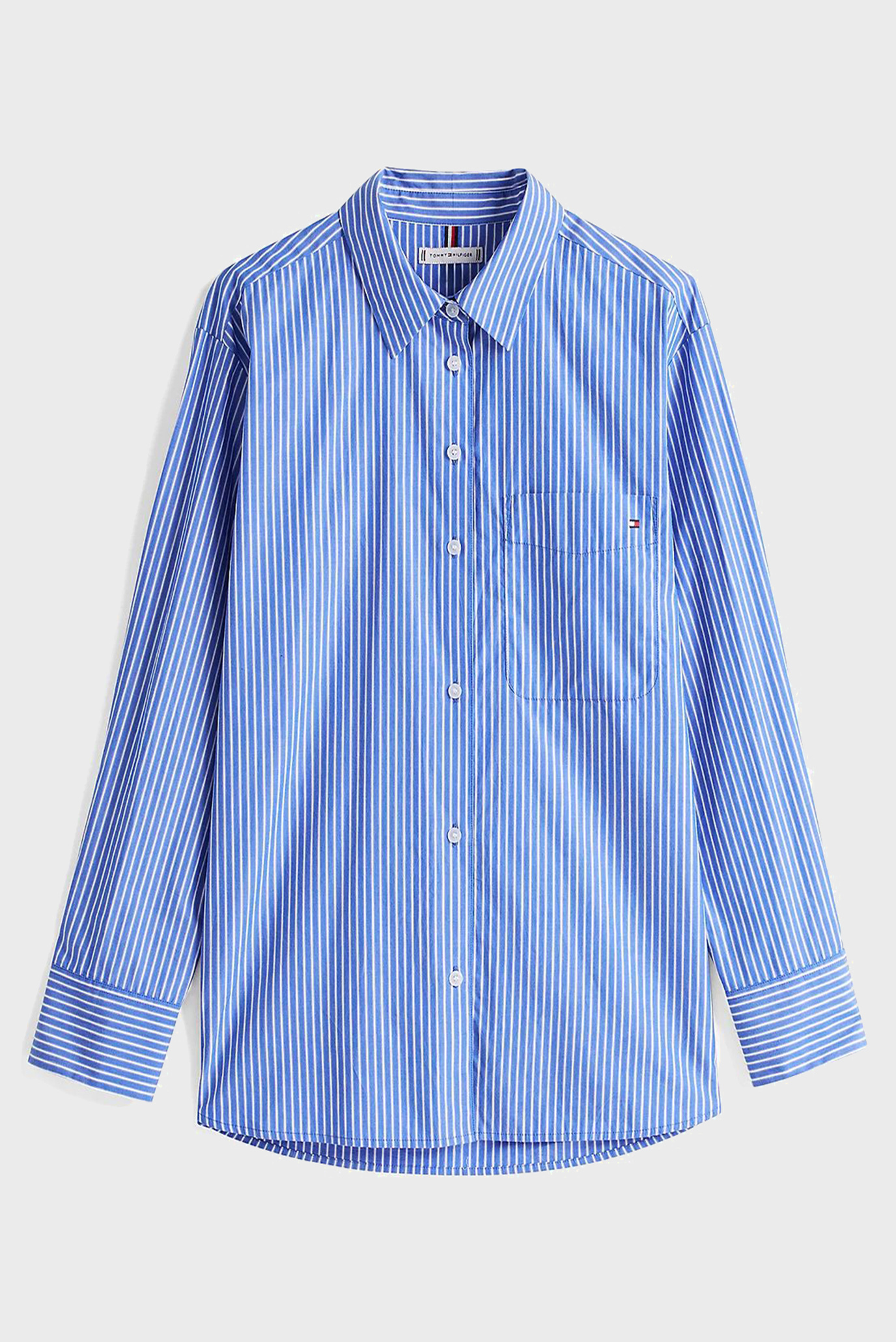 Женская синяя рубашка в полоску ESS POPLIN EASY FITTommy Hilfiger Женская синяя рубашка в полоску ESS POPLIN EASY FIT 5