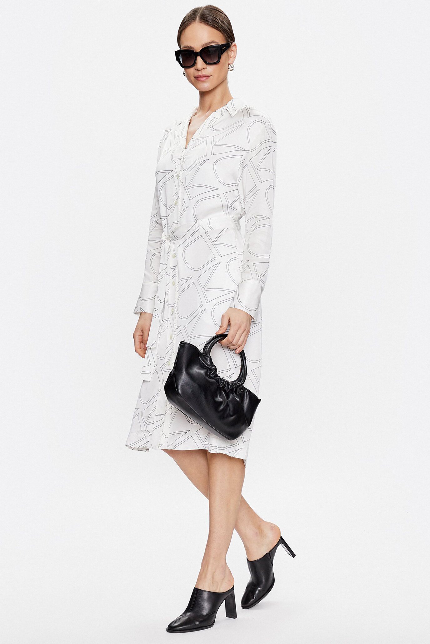 Платье MONOGRAM BELTED SHIRT DRESS 3