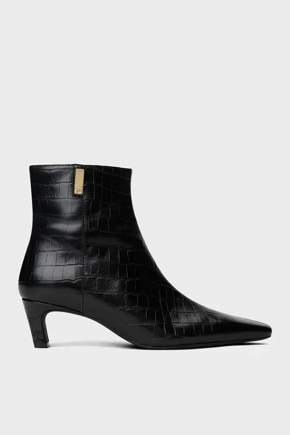 Ботильоны TH SQUARE TOE CROC KITTEN BOOTIE Tommy Hilfiger