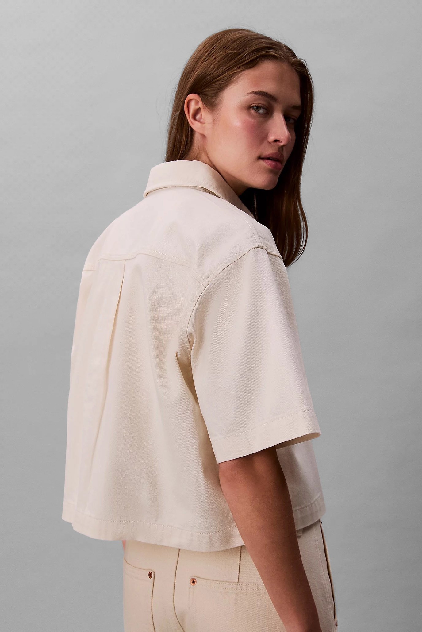 Рубашка SS DENIM SHIRT CHALK WHITECalvin Klein Jeans Рубашка SS DENIM SHIRT CHALK WHITE 4