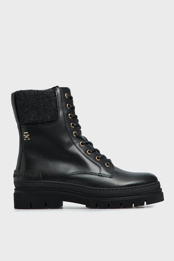Ботинки FEMININE FELT LACE UP BOOTIE Tommy Hilfiger Ботинки FEMININE FELT LACE UP BOOTIE Tommy Hilfiger