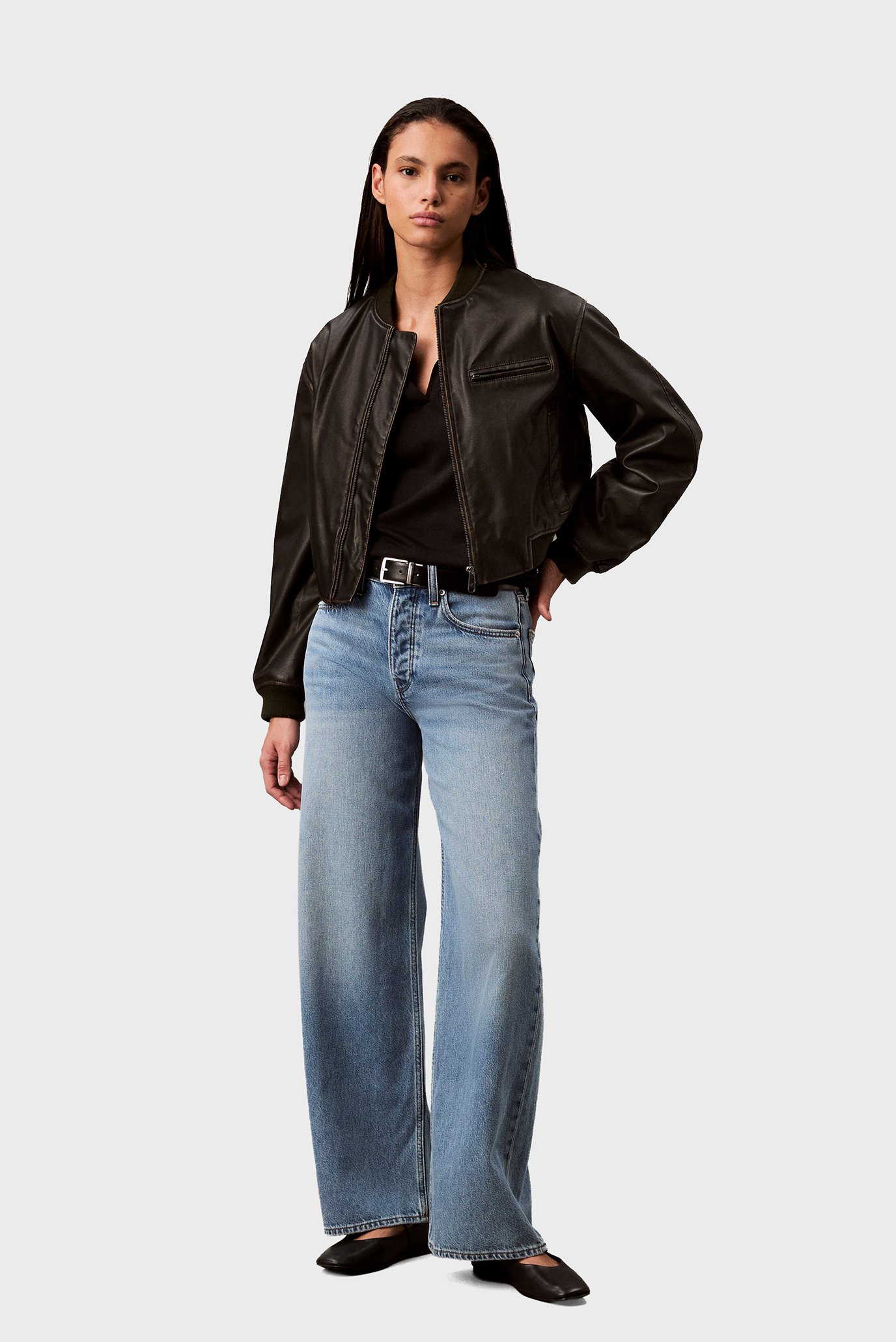 Женское черное поло REFINED 3