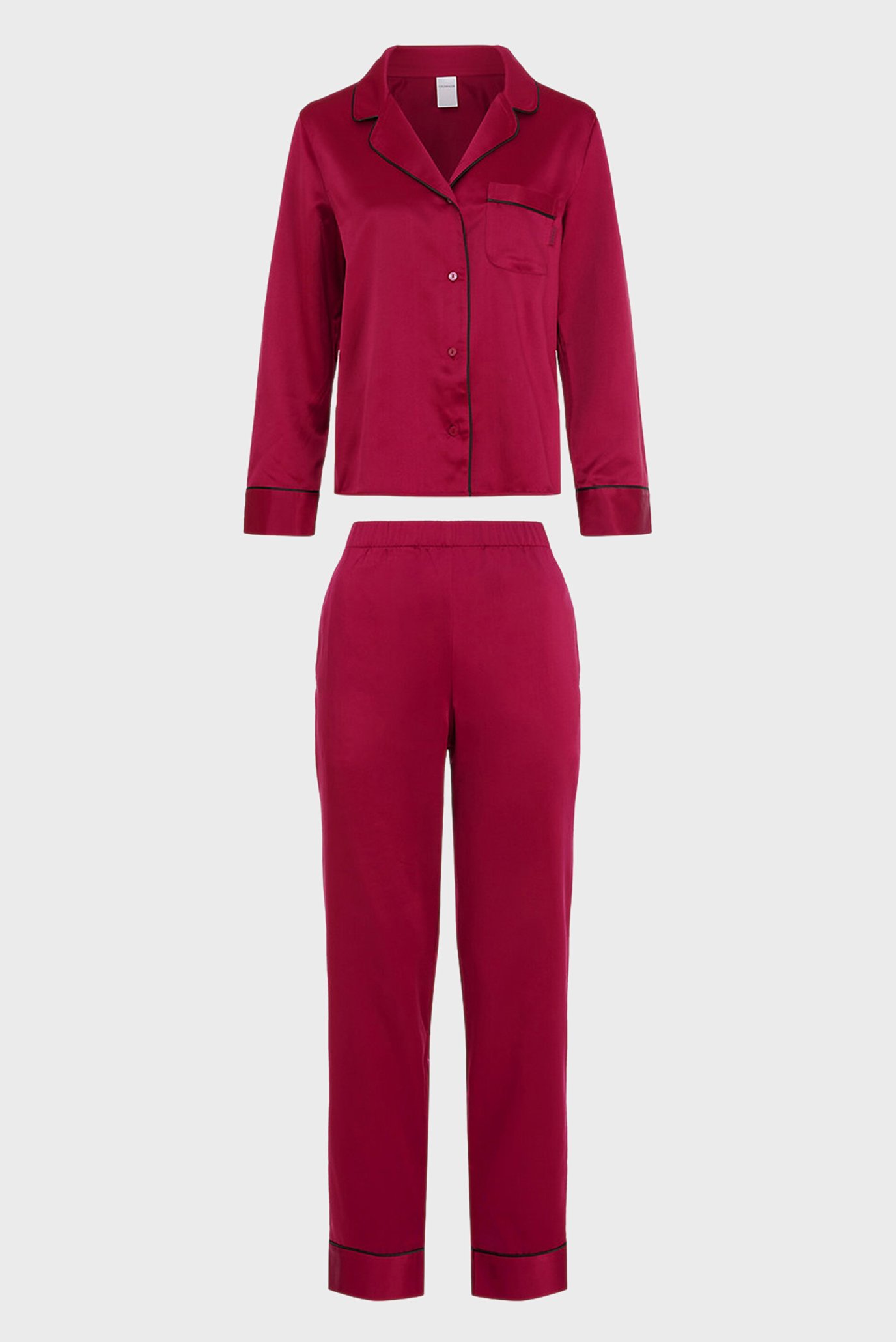 Женская малиновая пижама (рубашка, брюки, маска для сна) Calvin Klein Женская малиновая пижама (рубашка, брюки, маска для сна) 5