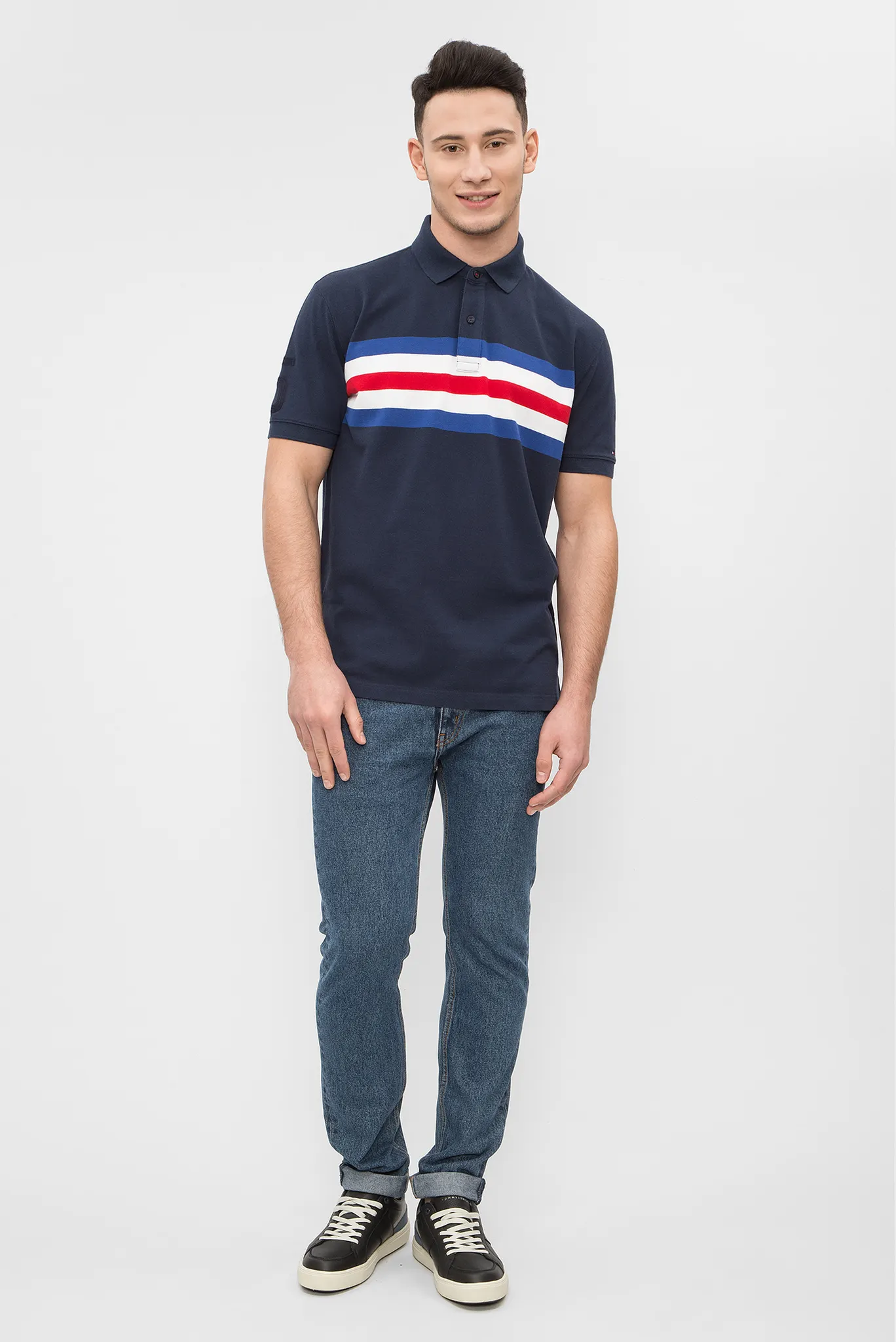 Мужское темно-синее поло 5