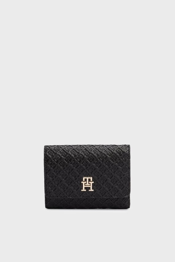 Женский черный кошелек с узором TH ETERNITY TRIFOLD WALLET MONO Tommy Hilfiger Женский черный кошелек с узором TH ETERNITY TRIFOLD WALLET MONO Tommy Hilfiger