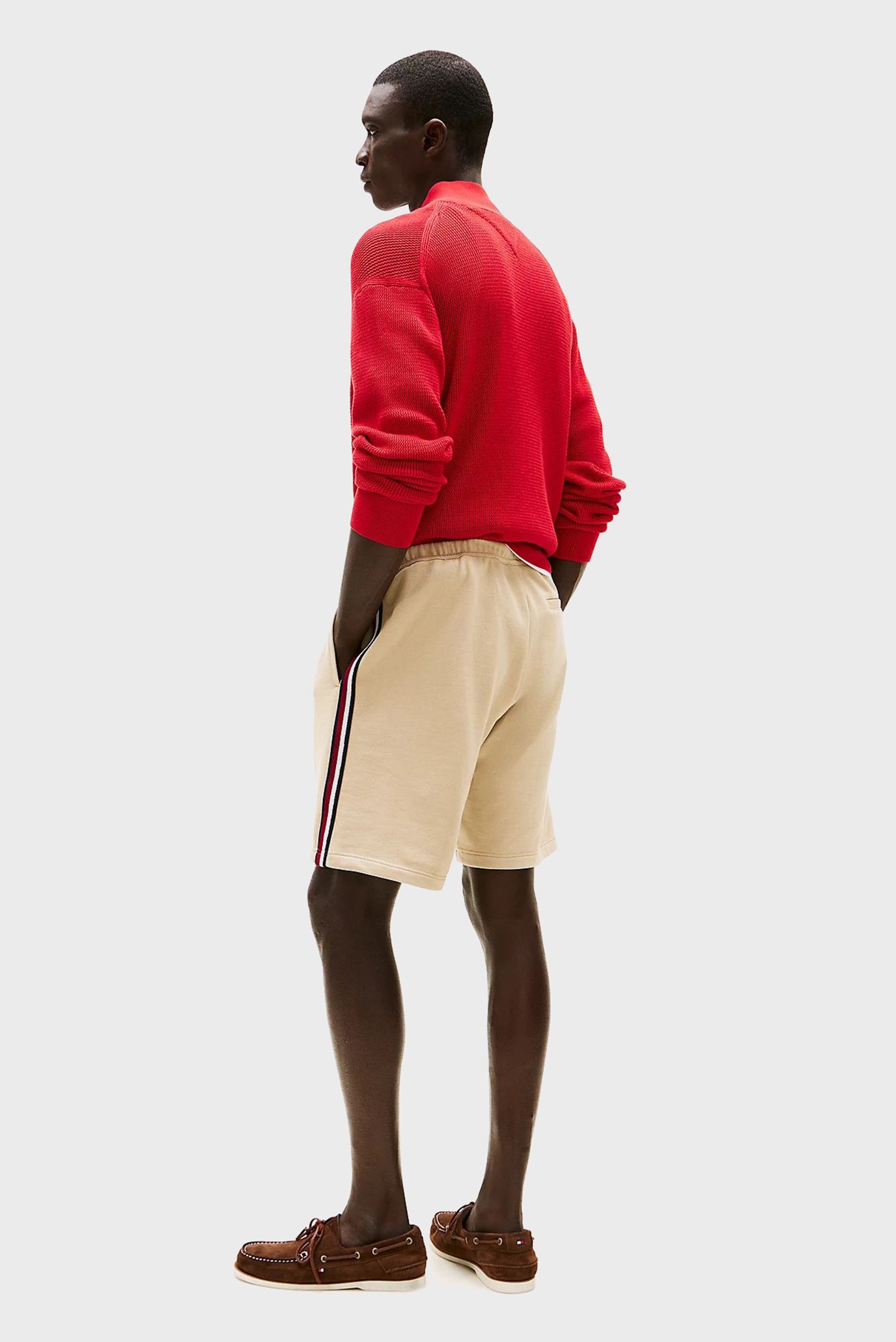 Мужские бежевые шорты GLOBAL STRIPE SWEATSHORTS 4