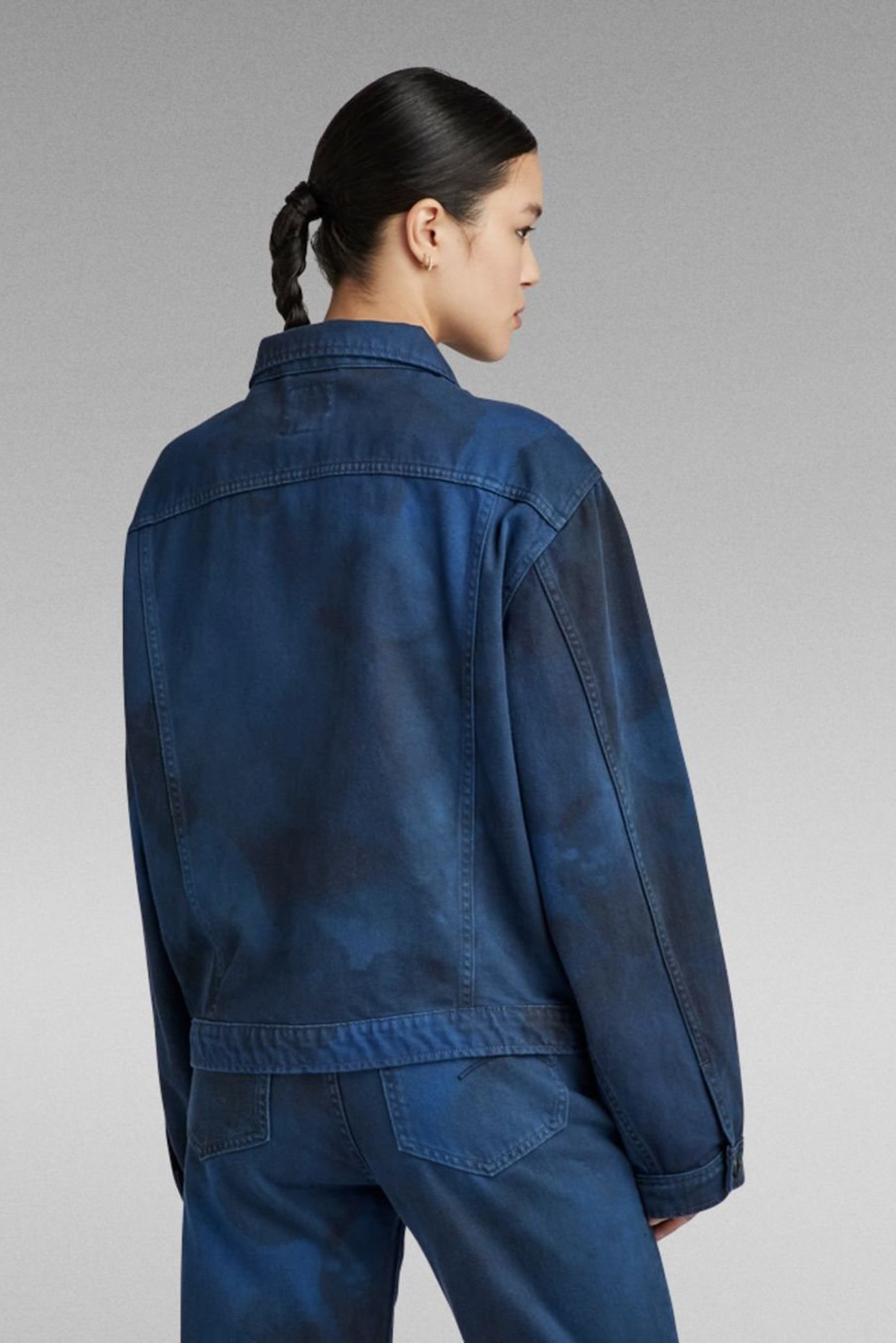 Женская темно-синяя джинсовая куртка Oversized 3