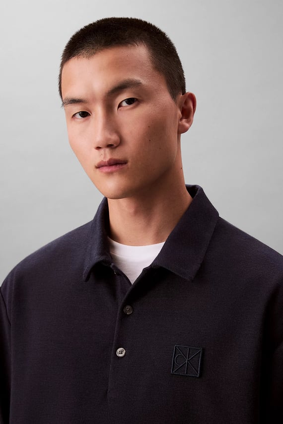 Поло с длинным рукавом LS Stretch Wool Blend Interlock Calvin Klein