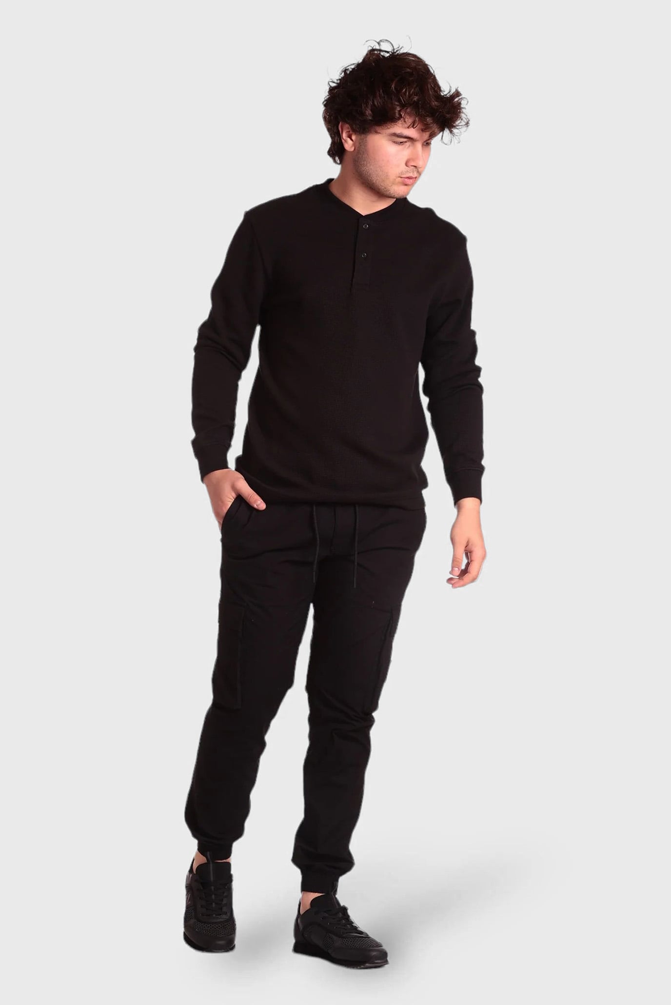 Лонгслив BADGE WAFFLE LS HENLEY 2