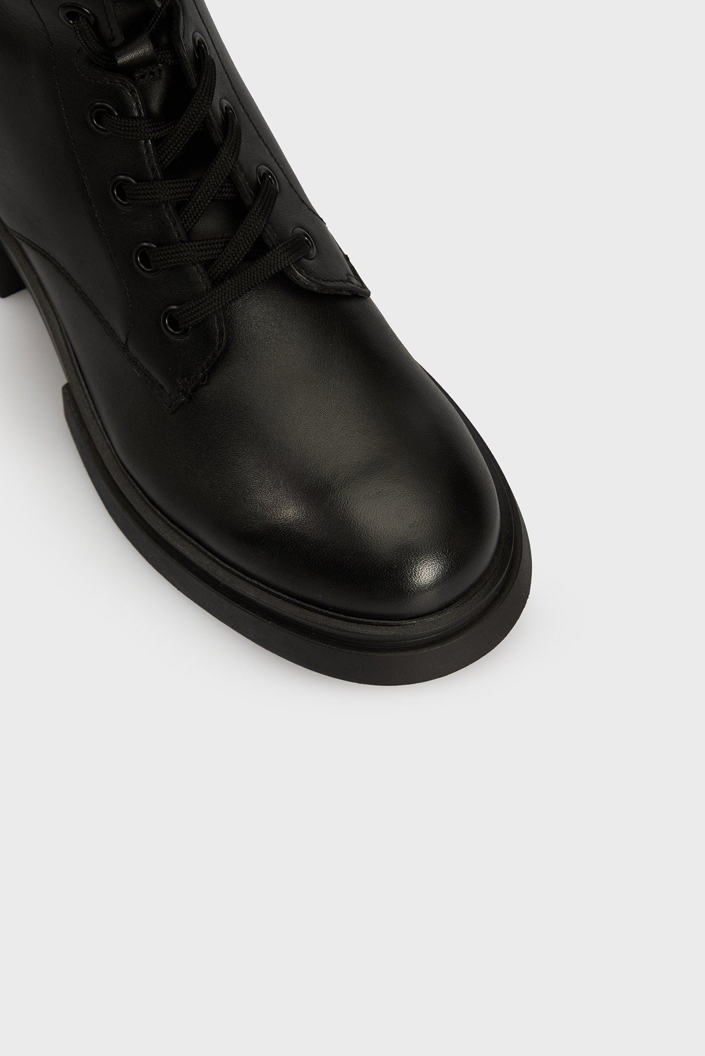 Женские черные кожаные ботинки LACE-UP BIKER LEATHER 4