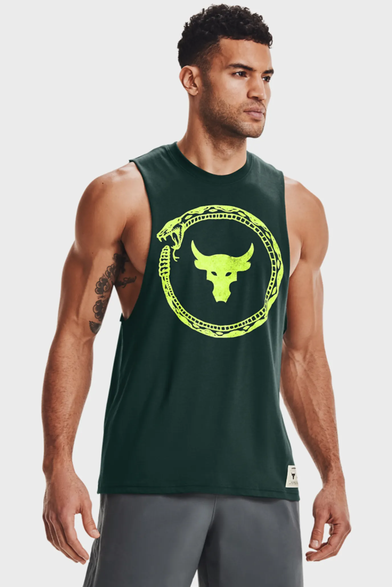 Мужская зеленая майка UA Pjt Rock Same Game Tank-GRN 8