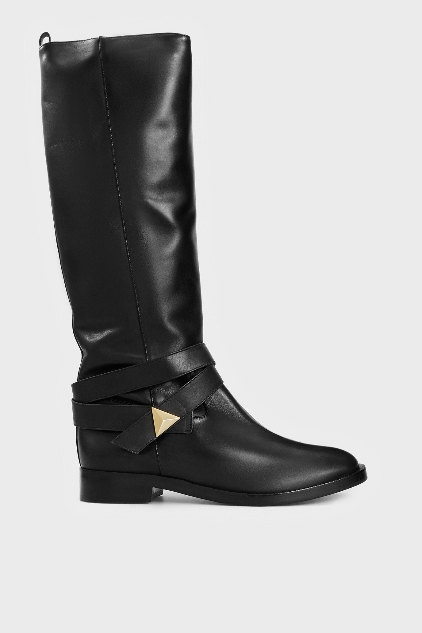 Женские черные кожаные сапоги 6