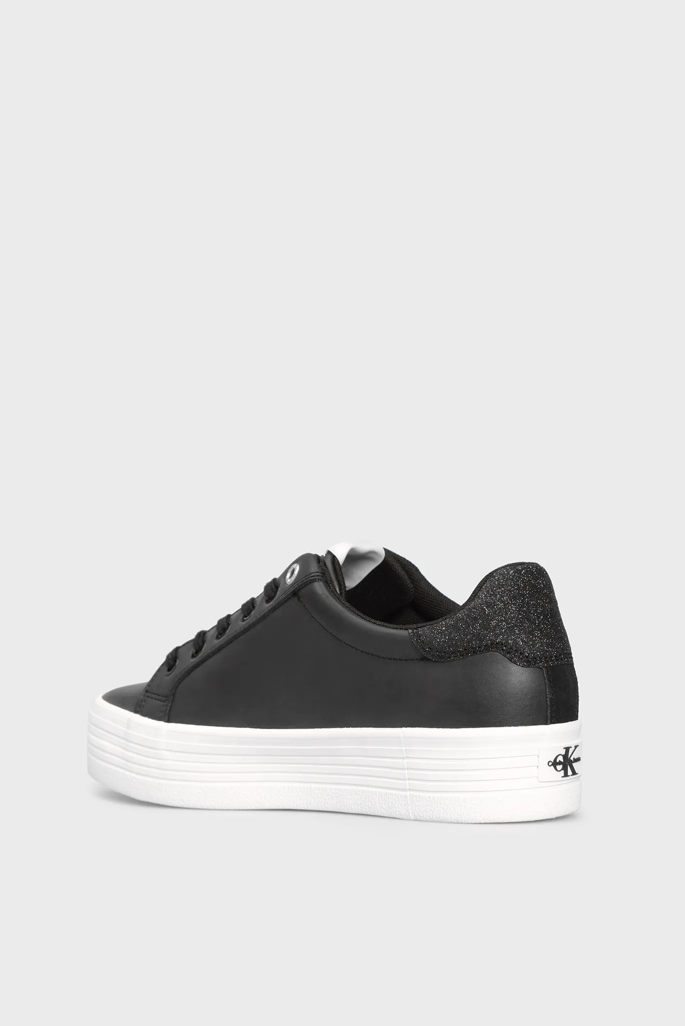 Женские черные кожаные сникеры VULCANIZED FLATFORM 4