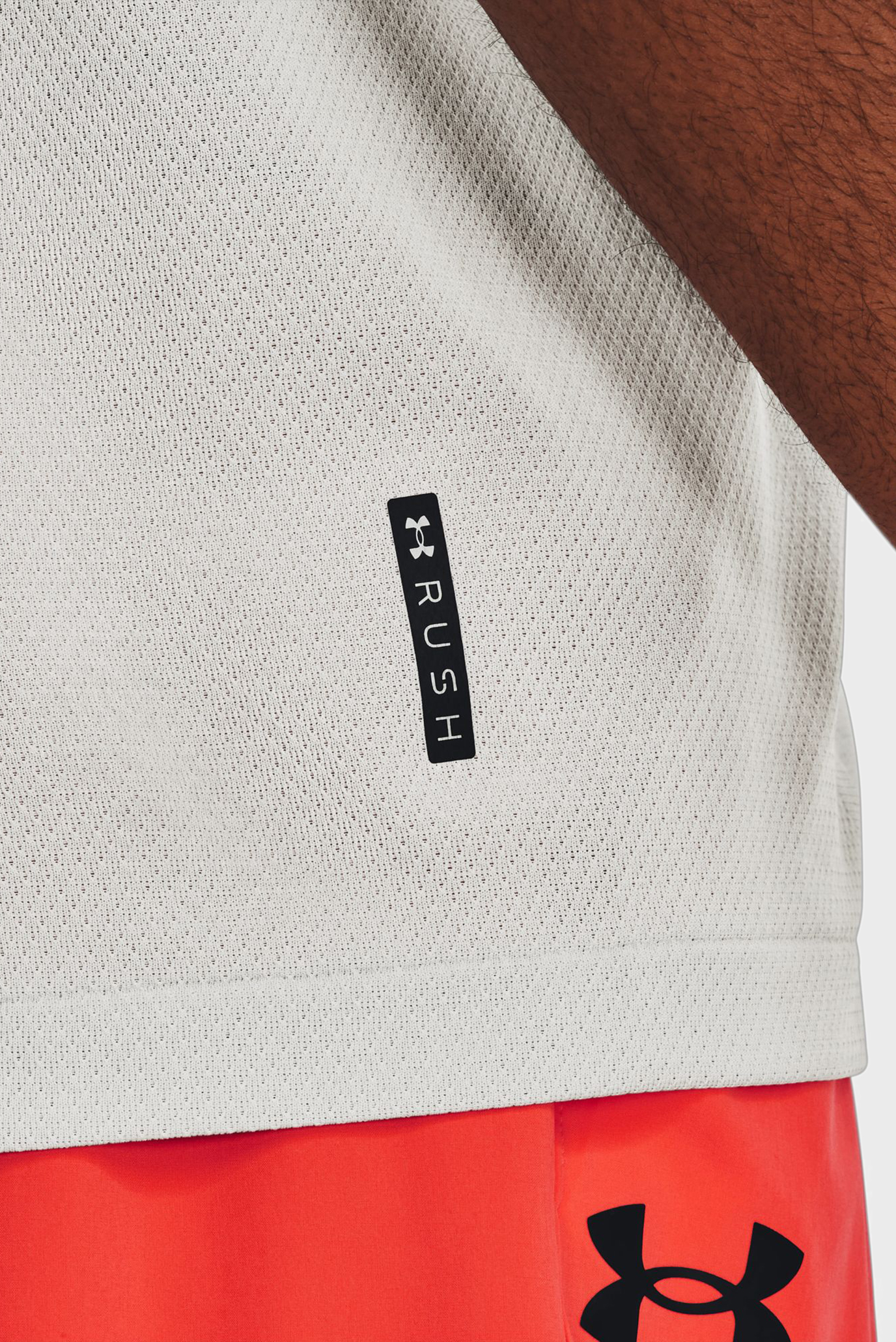 Мужская белая футболка UA Rush Seamless Legacy SS 4