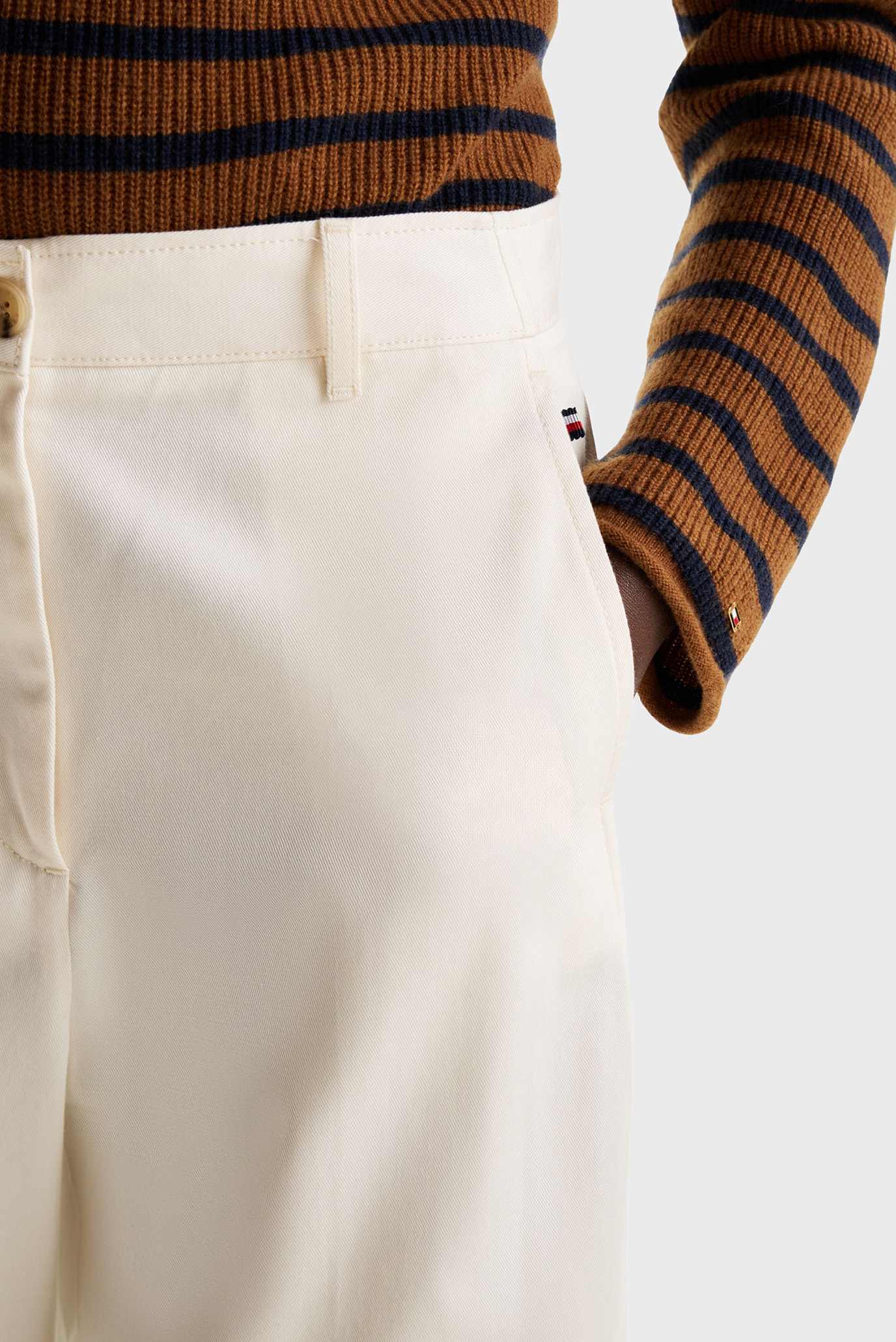 Женские белые чиносы COTTON BARREL RELAXED STR CHINO 2