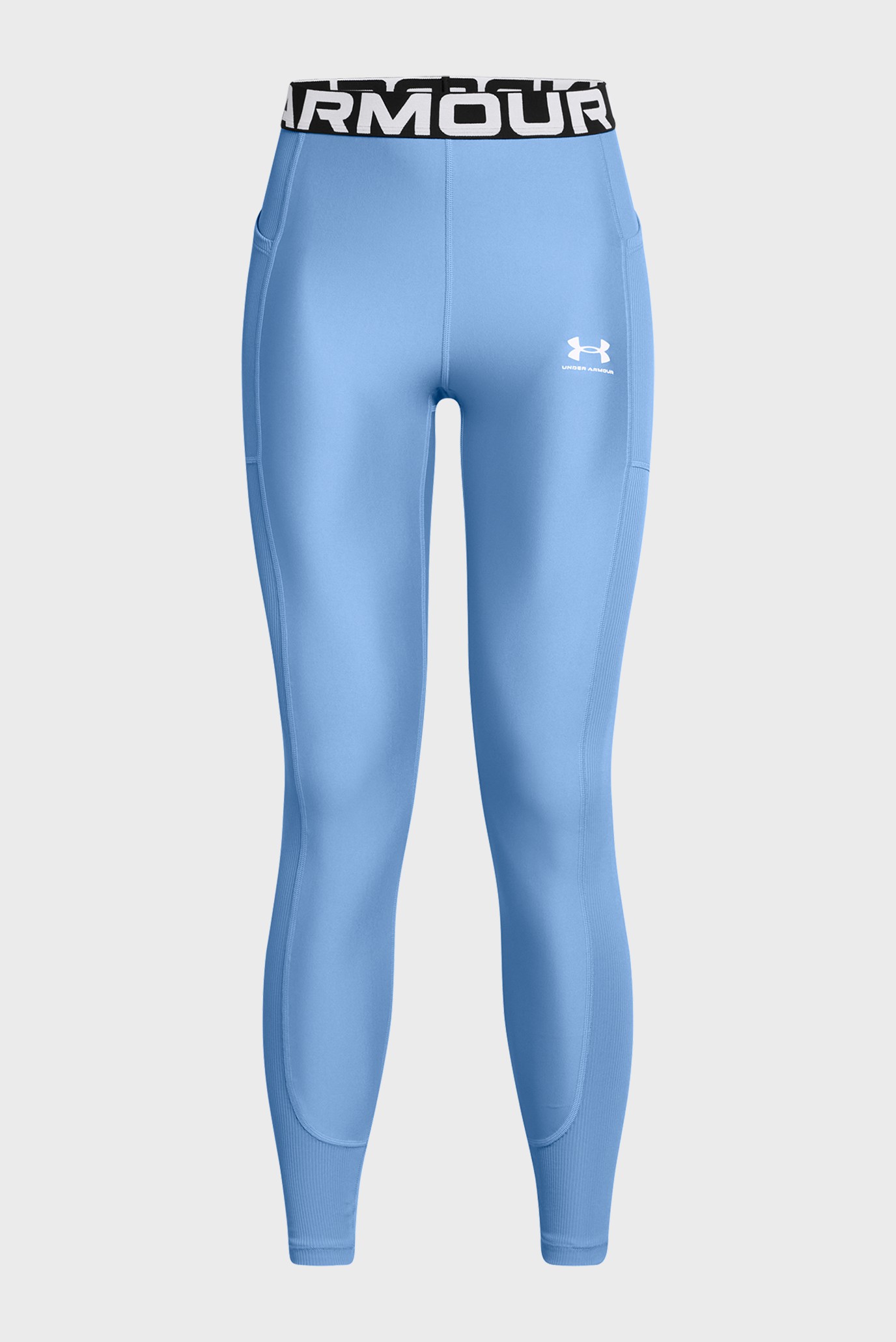 Женские голубые тайтсы HeatGear Rib Legging 5