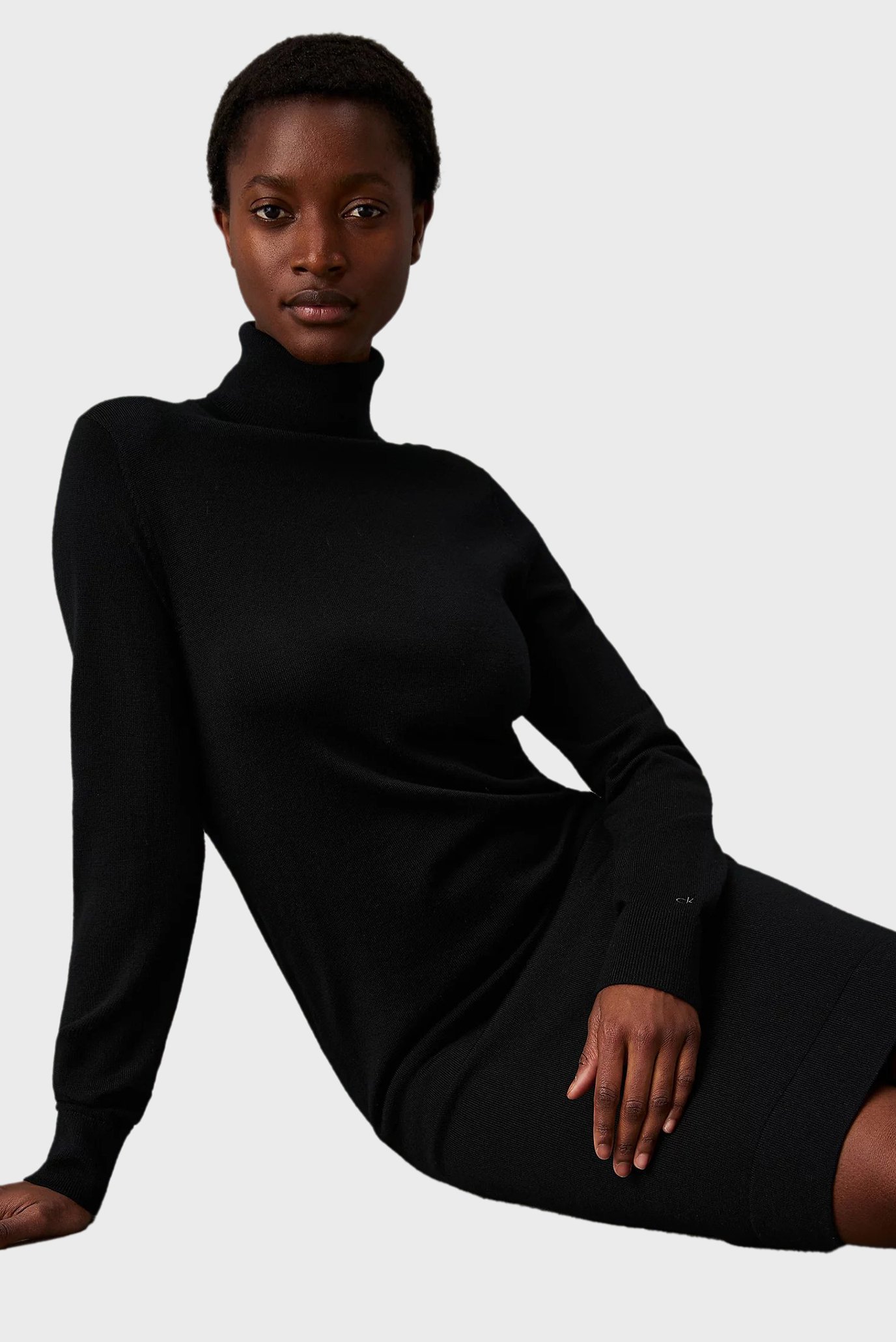 Женское черное шерстяное платье MERINO WOOL KNEE 3