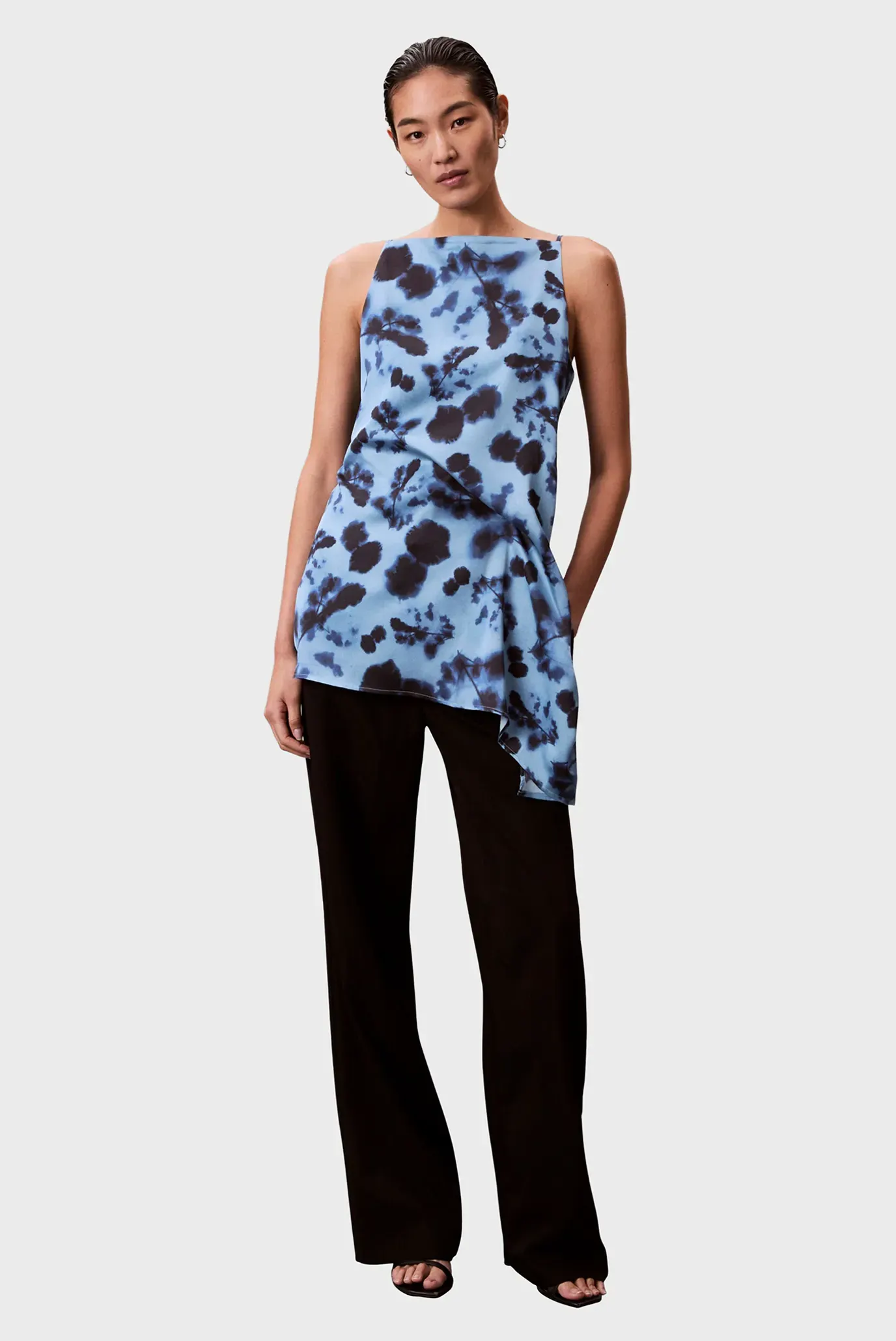 Топ Printed Satin Twisted Drape Tank 2