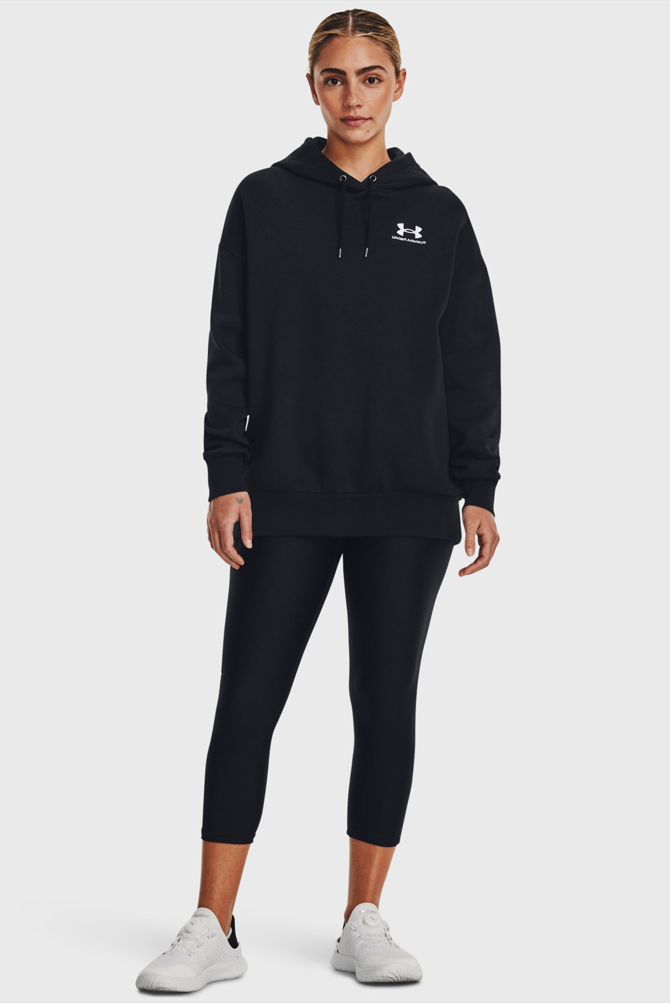 Женское черное худи Essential Flc OS Hoodie 2