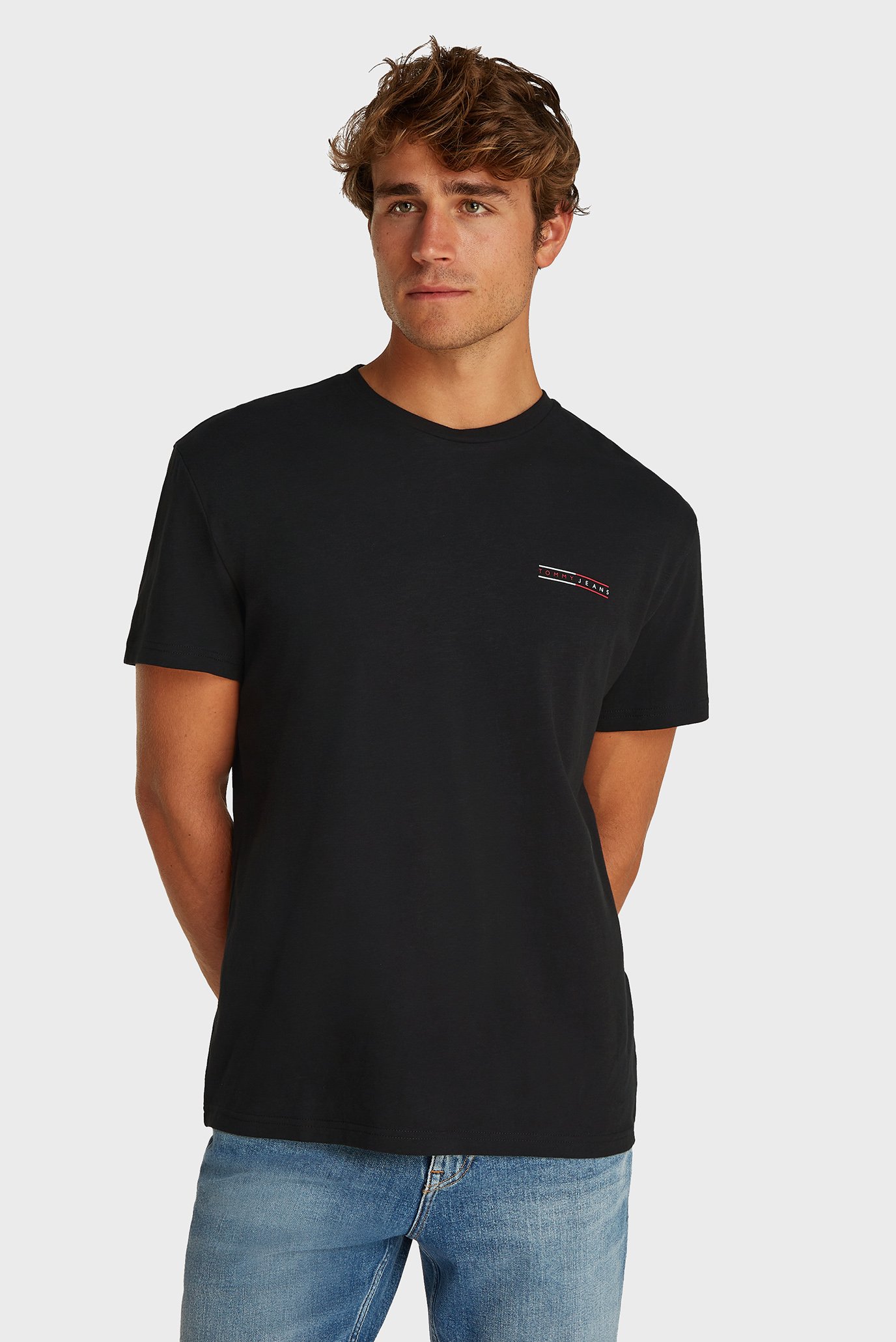 Мужская черная футболка REG GRAPHIC SLUB TEE EXT 1