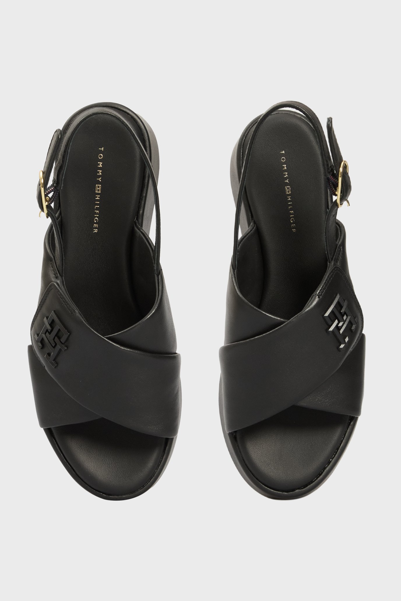 Женские черные кожаные сандали TH LOGO HW PADDED LEATHER SANDALTommy Hilfiger Женские черные кожаные сандали TH LOGO HW PADDED LEATHER SANDAL 4