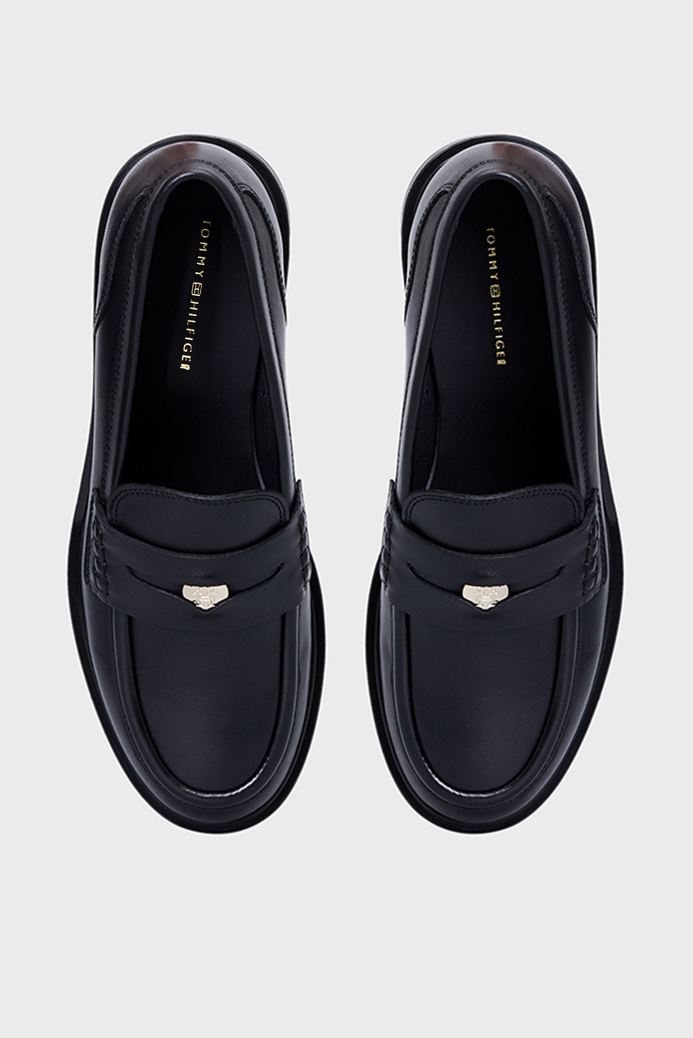 Женские черные кожаные лоферы TH PENNY LOAFER 4