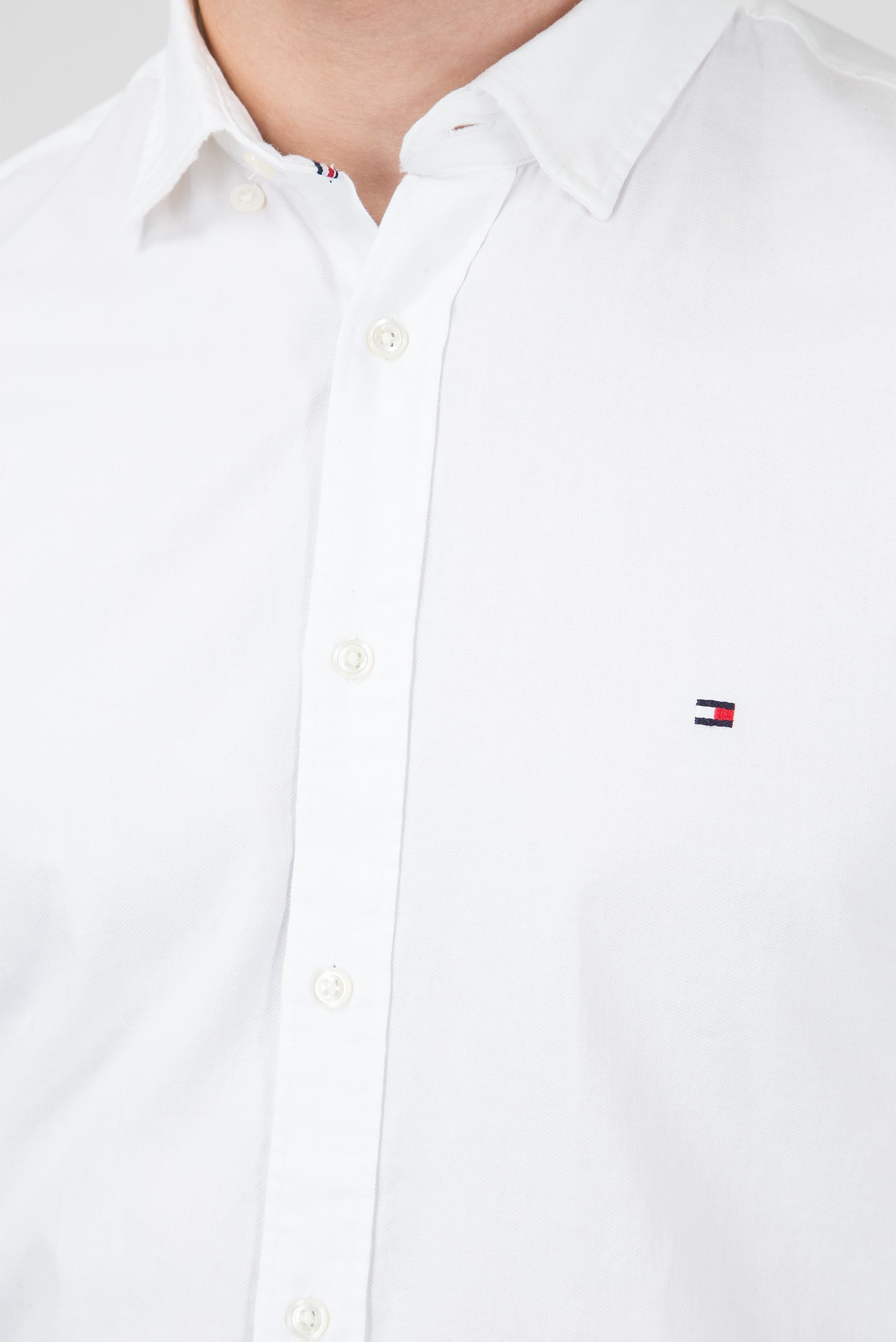 Мужская белая рубашка SLIM CLASSIC DOBBY SHIRT 9