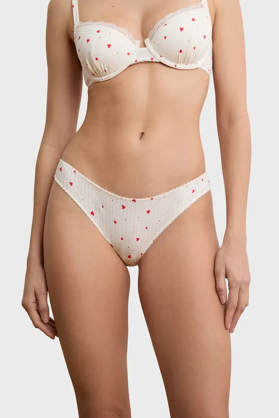 Женские белые трусики-слипы с узором VANITY GOURMANDE Etam