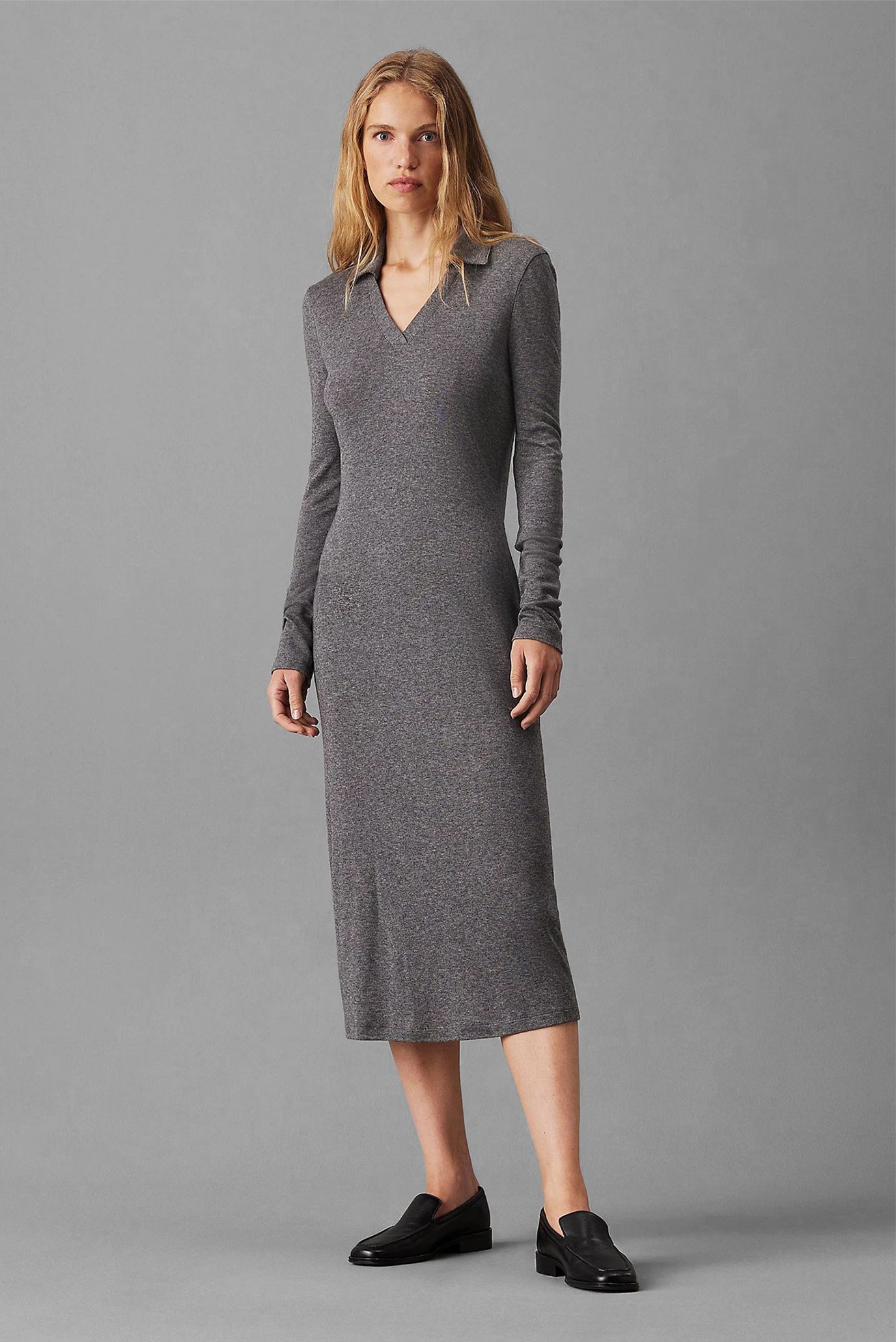 Платье WOOL BLEND JERSEY MIDI DRESS 1