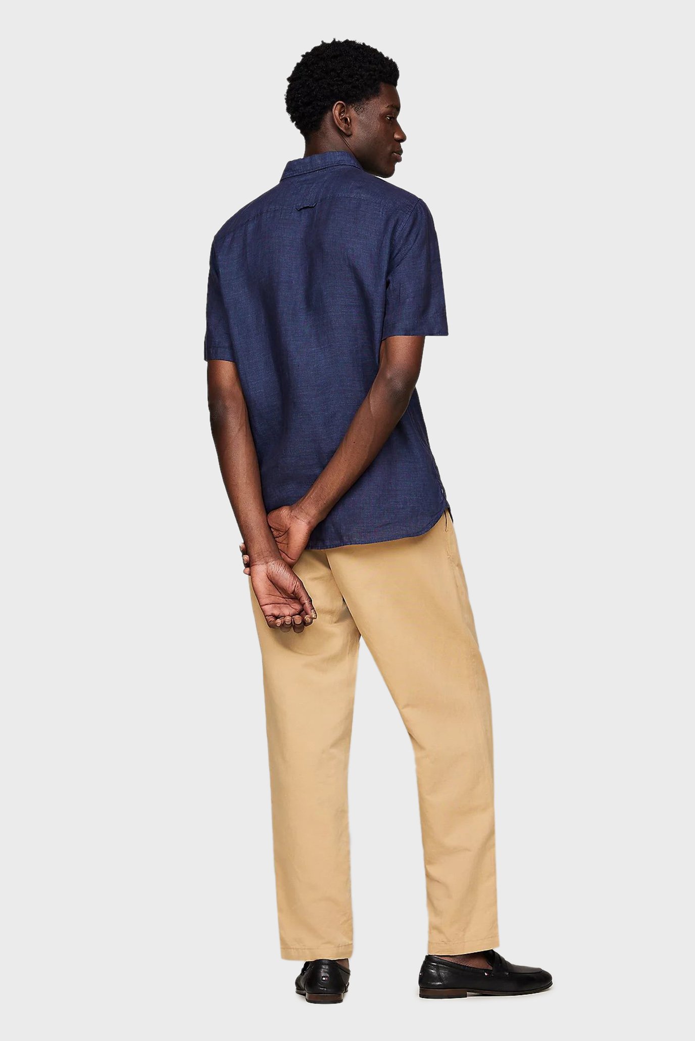 Мужская темно-синяя льняная рубашка PIGMENT DYED LINEN RF 3