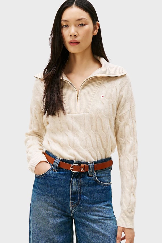 Свитер SOFT WOOL CABLE 1 2 ZIP LS SWT Tommy Hilfiger