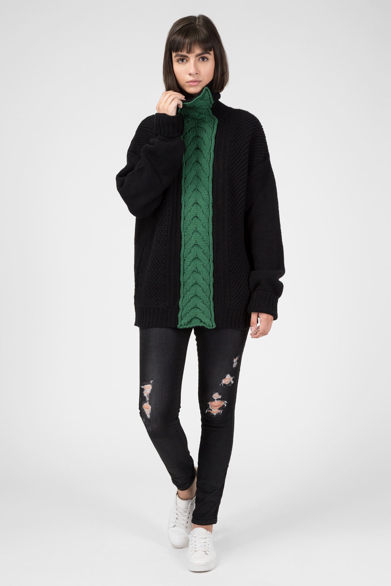 Женский черный свитер 5