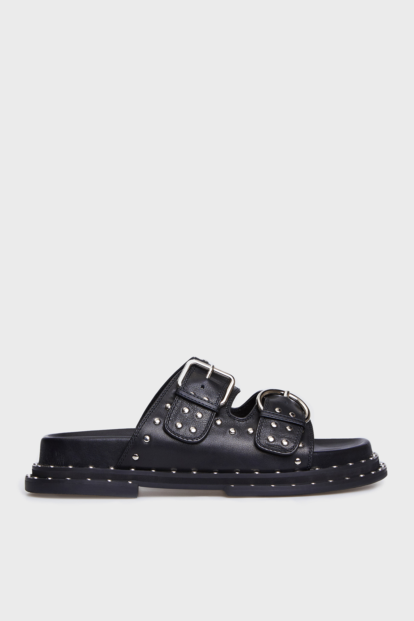 Женские черные кожаные слайдеры Agnessa 6