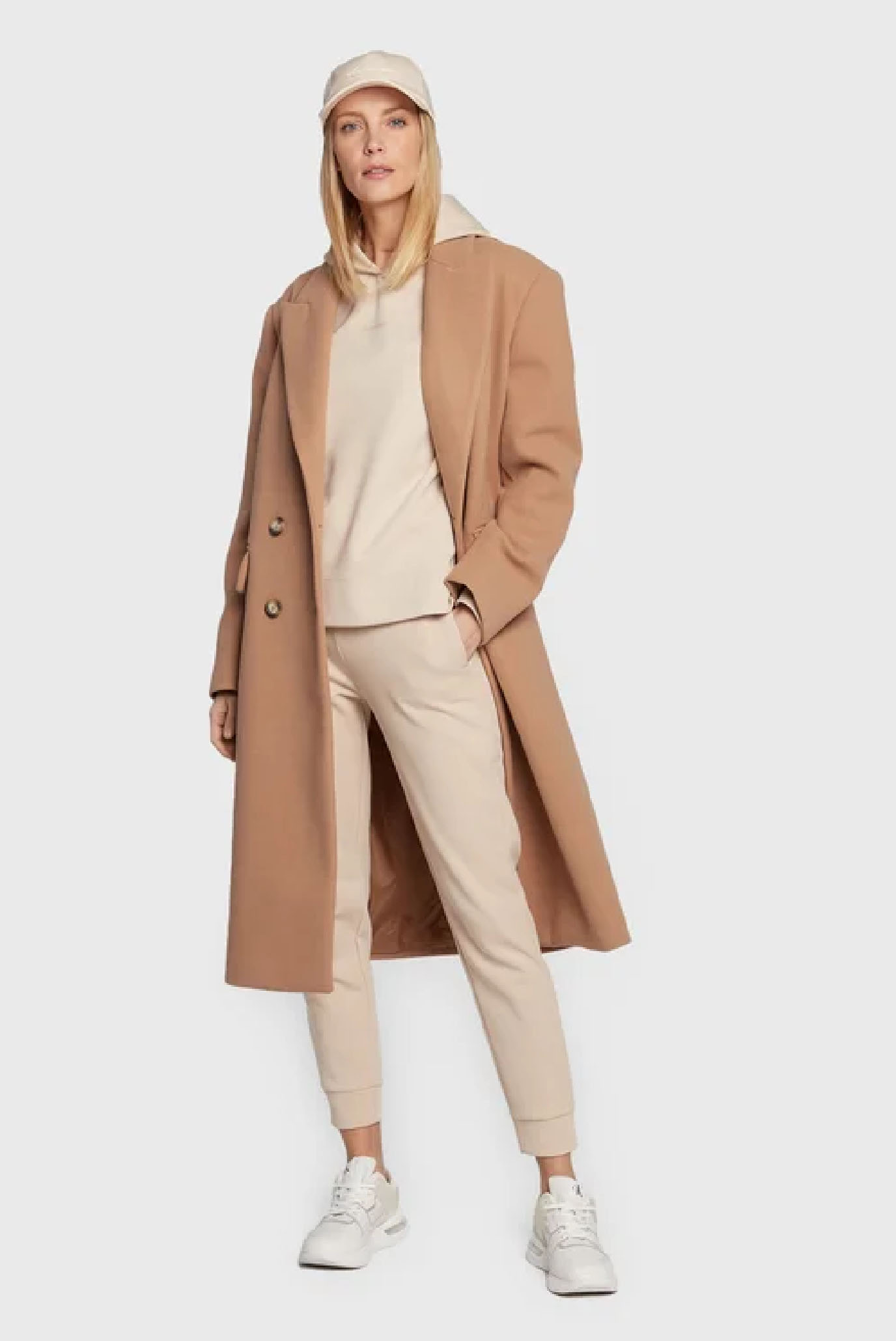 Женские бежевые спортивные брюки MICRO LOGO ESS SLIM JOGGER 2