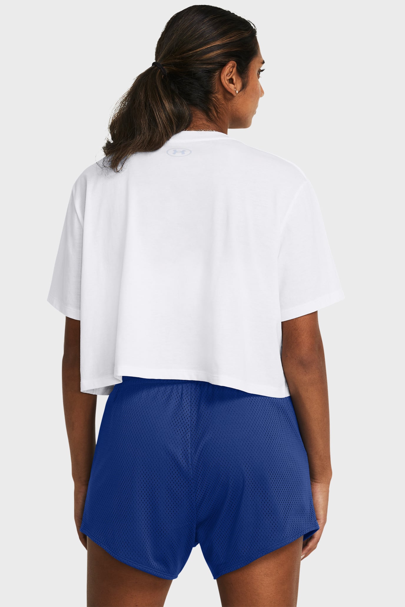 Женская белая футболка UA W BOXY CROP BRANDED SS 2