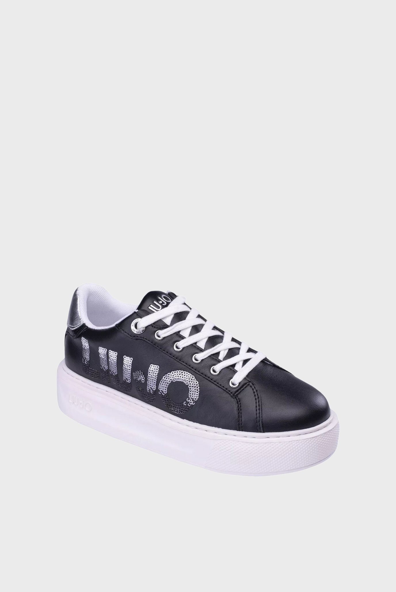 Кеды KYLIE 22 - SNEAKER CALF LEATHER PRINTED BLACK SILVER 3