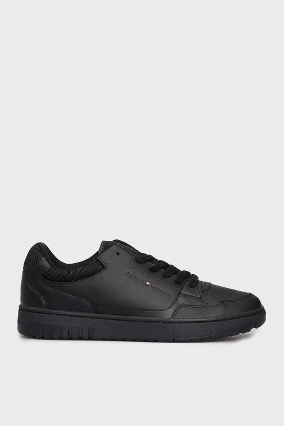 Мужские черные кожаные сникерcы TH BASKET CORE LEATHER ESS