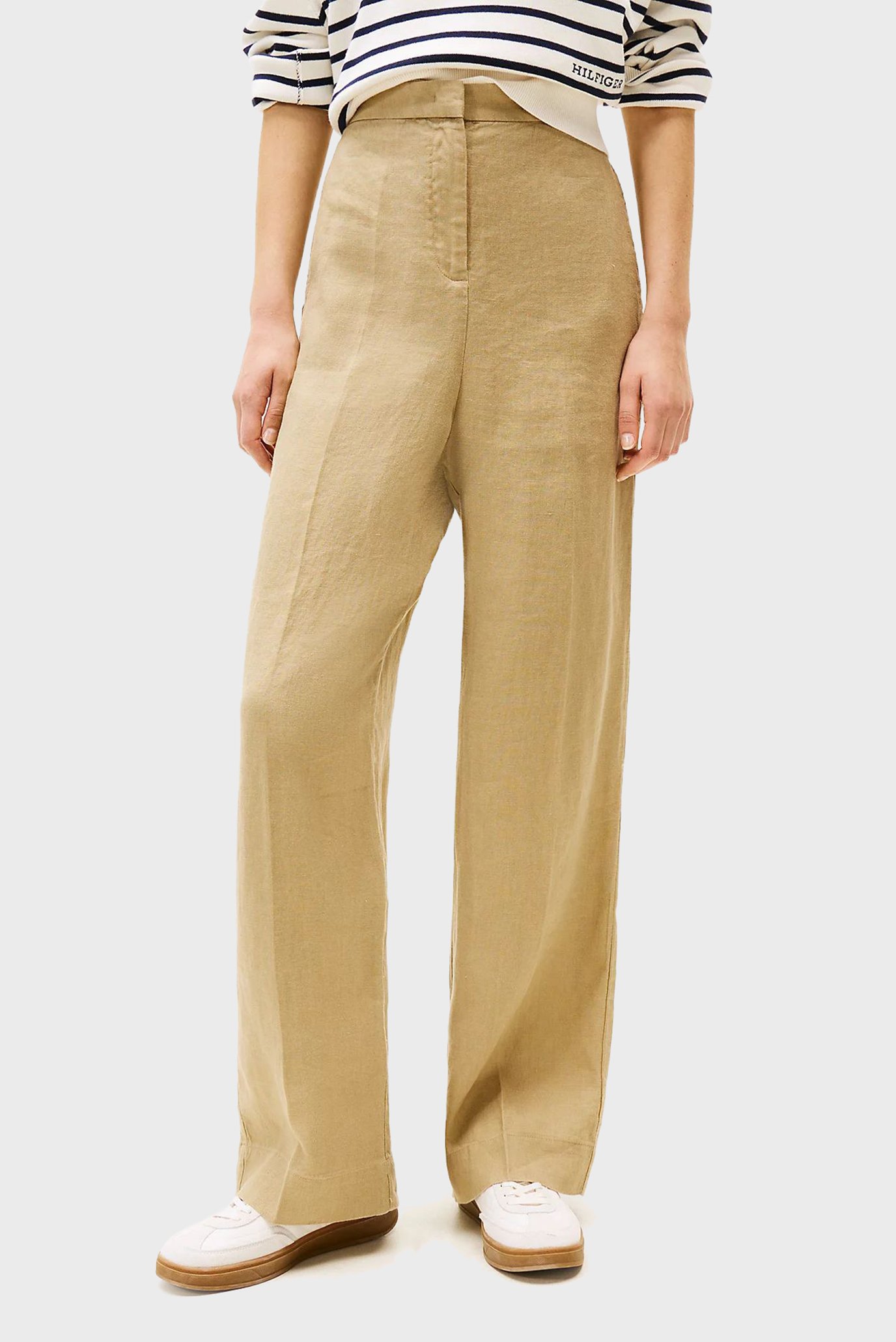 Женские бежевые льняные брюки TAILORED STRAIGHT 1