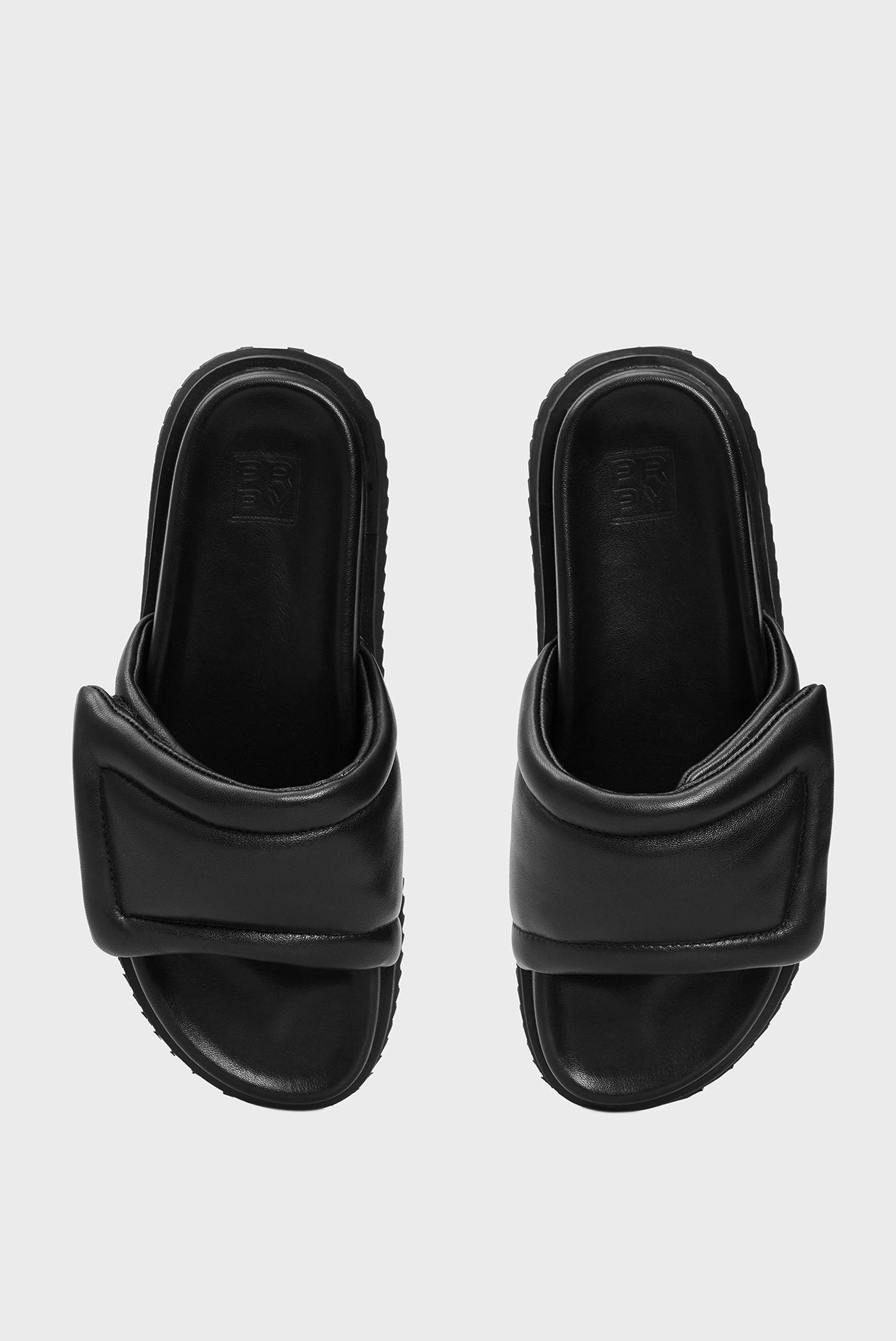 Женские черные кожаные слайдеры Kseniya 10