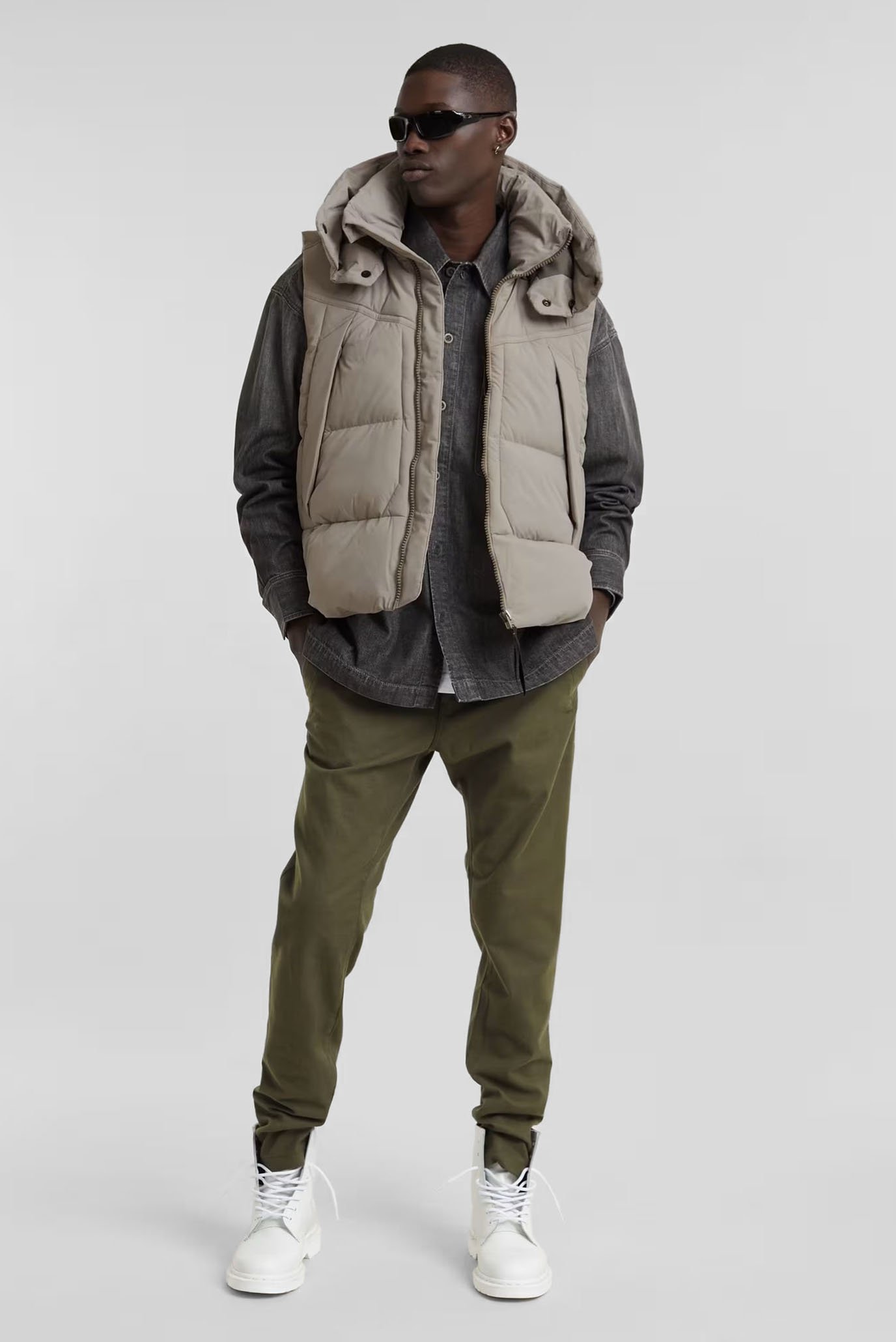 Мужская темно-серая джинсовая рубашка Boxy fit flap pocket shirt 2